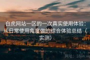 白虎网站一区的一次真实使用体验：从日常使用角度做的综合体验总结（实测）
