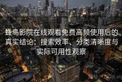 蜂鸟影院在线观看免费高频使用后的真实结论：搜索效率、分类清晰度与实际可用性观察