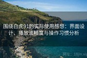 围绕白虎91的实际使用感想：界面设计、播放流畅度与操作习惯分析