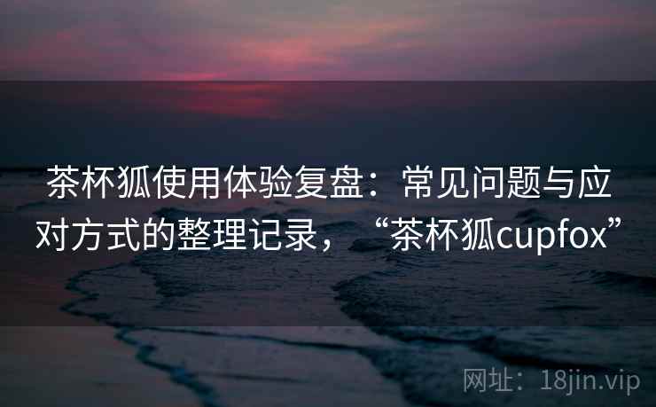 茶杯狐使用体验复盘：常见问题与应对方式的整理记录，“茶杯狐cupfox”