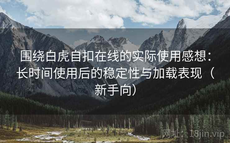 围绕白虎自扣在线的实际使用感想:长时间使用后的稳定性与加载表现(新手向) 围绕白虎自扣在线的实际使用感想:长时间使用后的稳定性与加载表现(新手向)