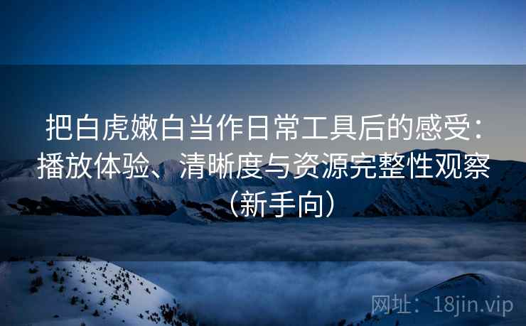 把白虎嫩白当作日常工具后的感受:播放体验、清晰度与资源完整性观察(新手向) 把白虎嫩白当作日常工具后的感受:播放体验、清晰度与资源完整性观察(新手向)